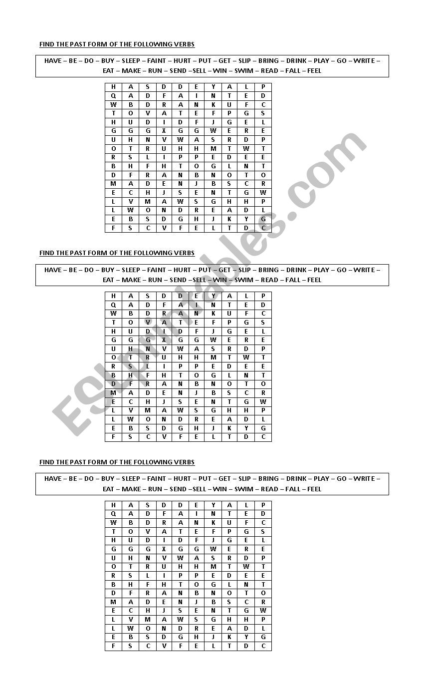 Regular / Irregular verbs worksheet