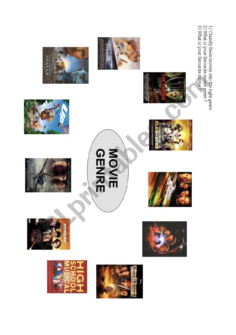 Movie genre worksheet