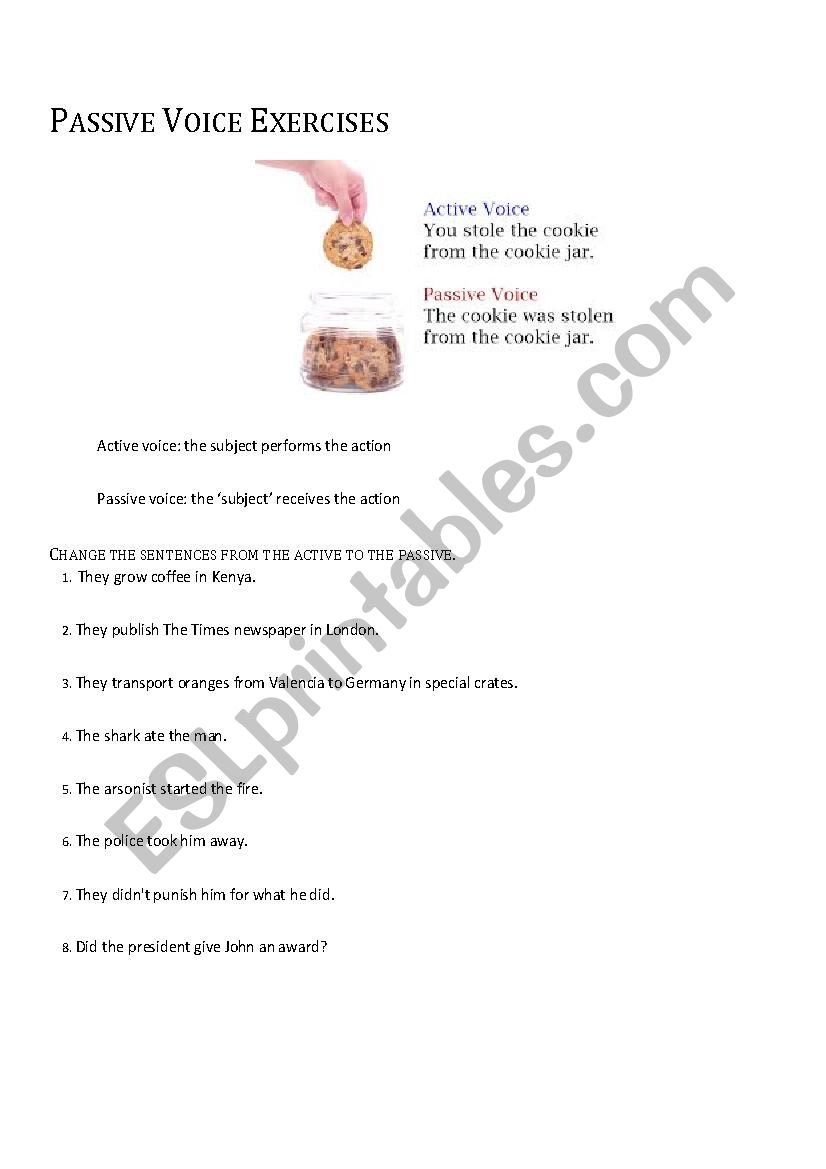 Passive Voice Exercises worksheet