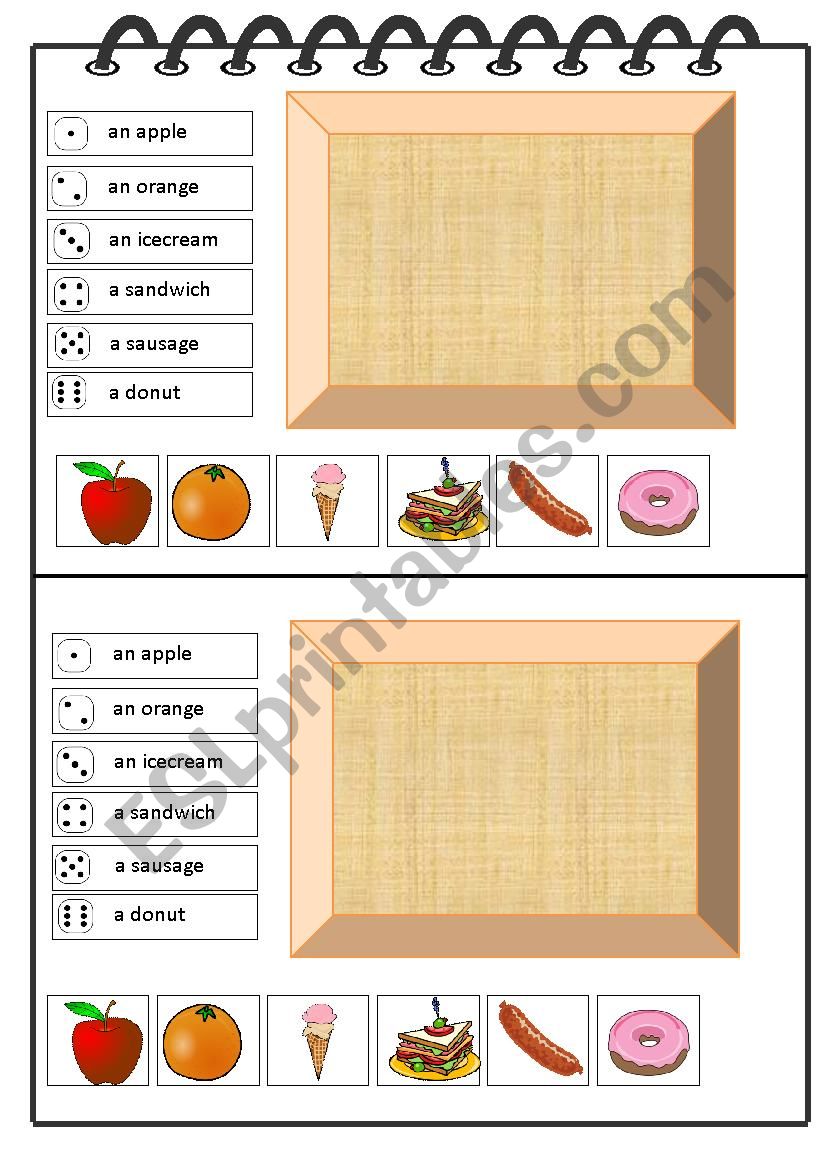Food Game worksheet