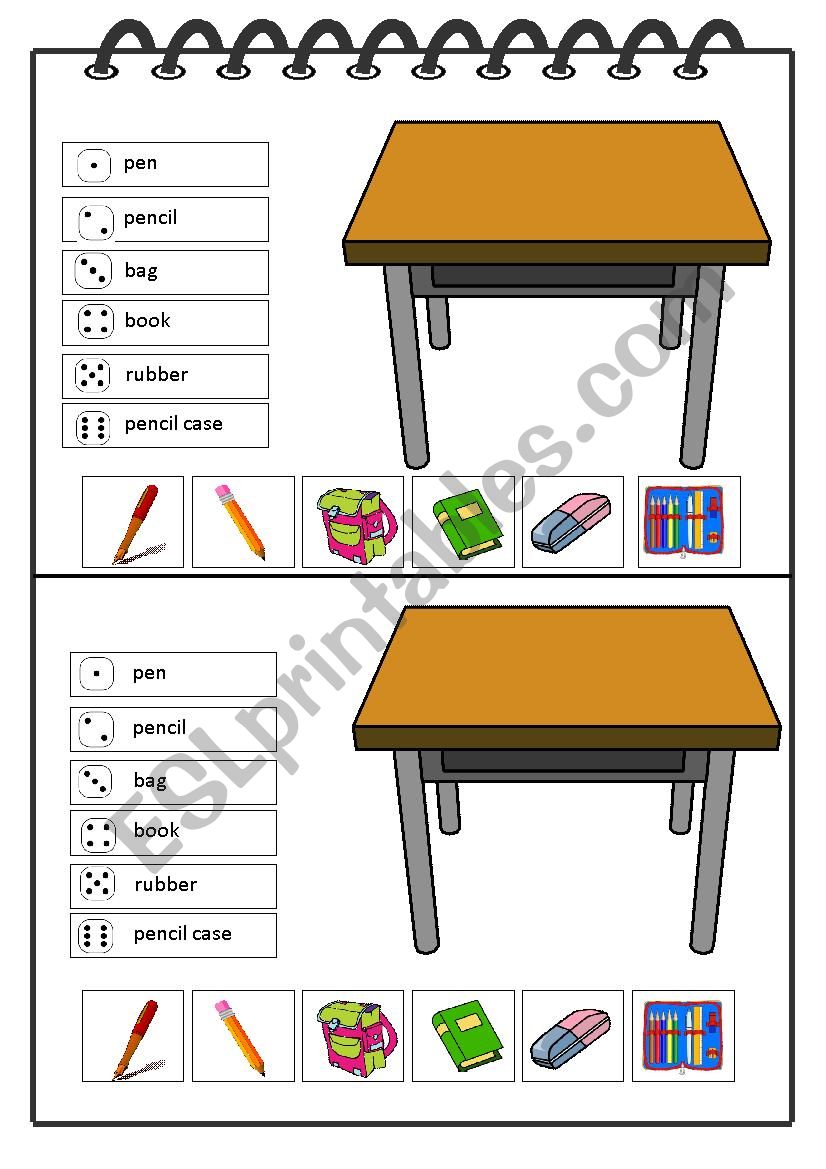 School Things Game worksheet