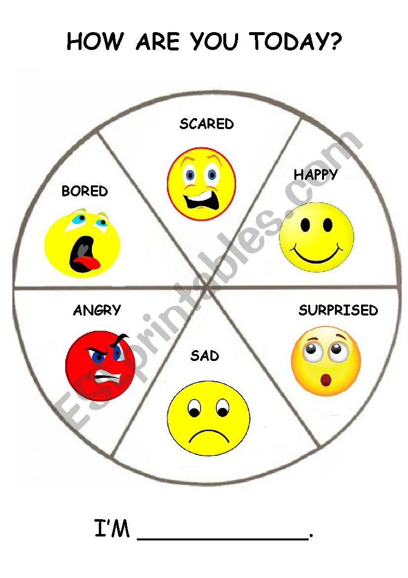 Feelings chart worksheet
