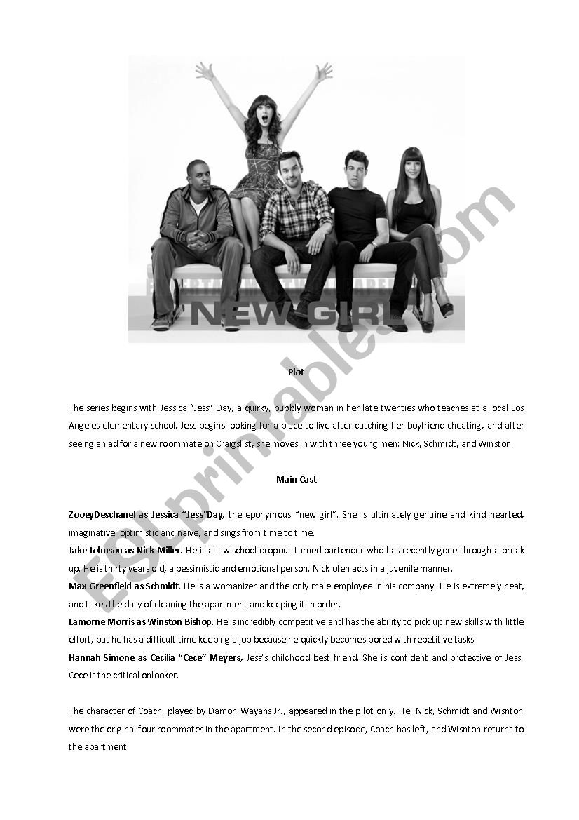 New Girl - Pilot (S01E01) Worksheet