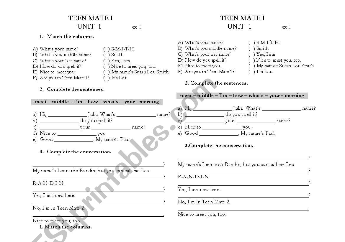 Asking personal questions worksheet