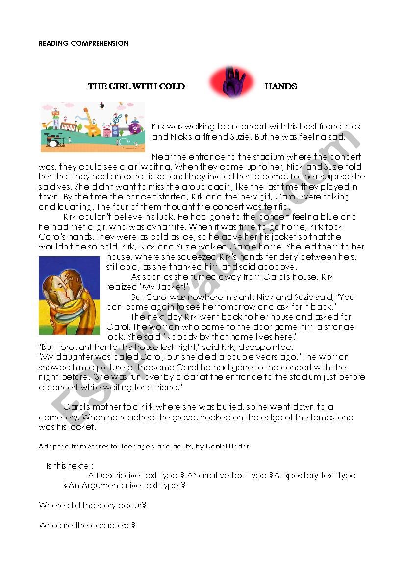 READING COMPREHENSION worksheet