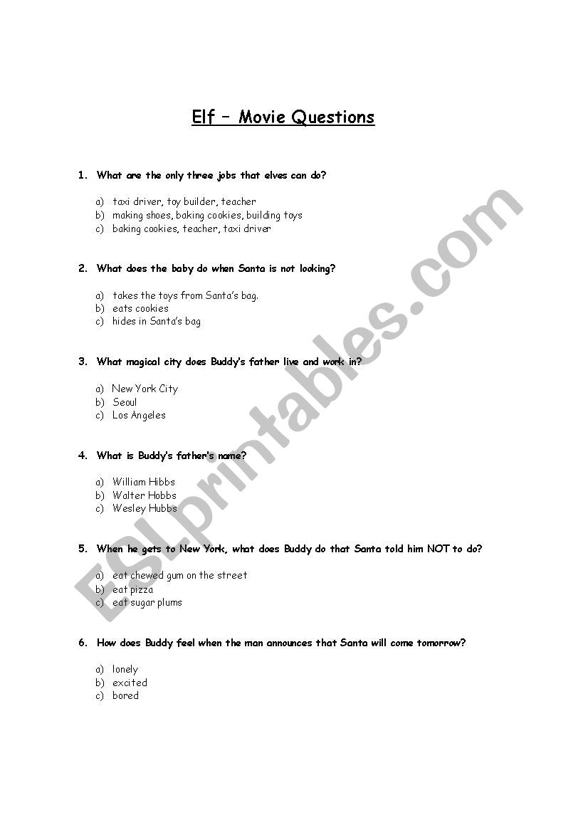 ELF  worksheet