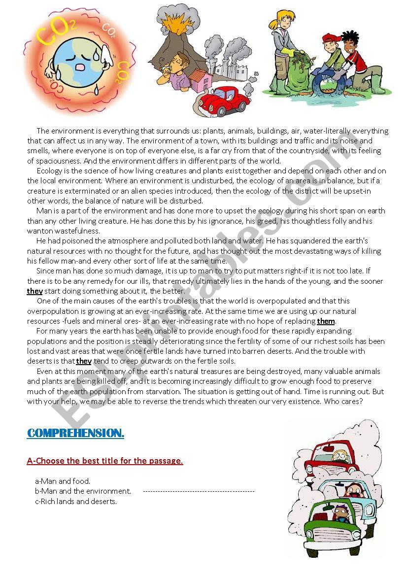 Man and the environment 1 worksheet