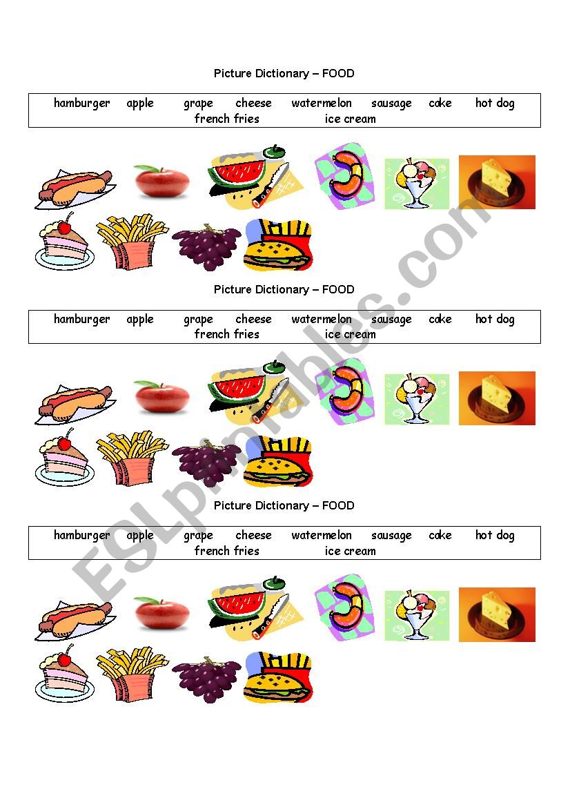 Food Picture Dictionary 1 worksheet