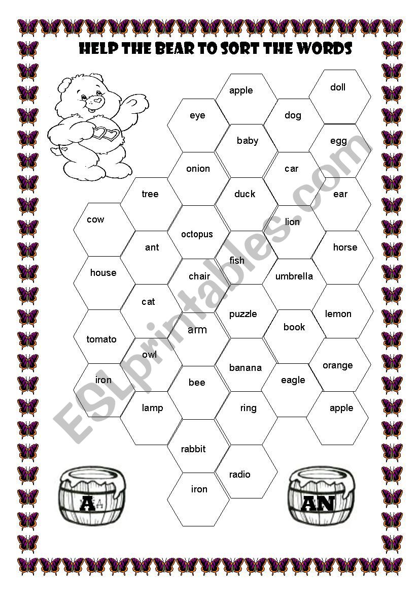 Article a and an worksheet