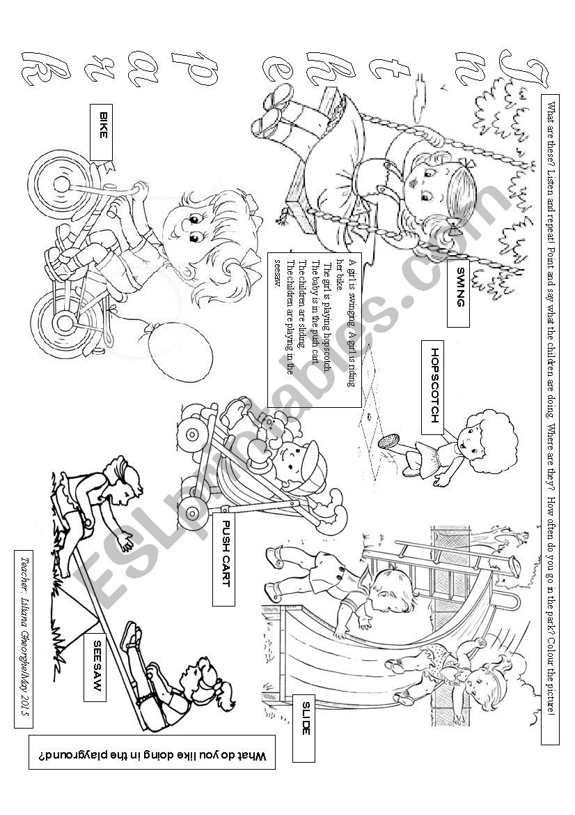 in the park worksheet