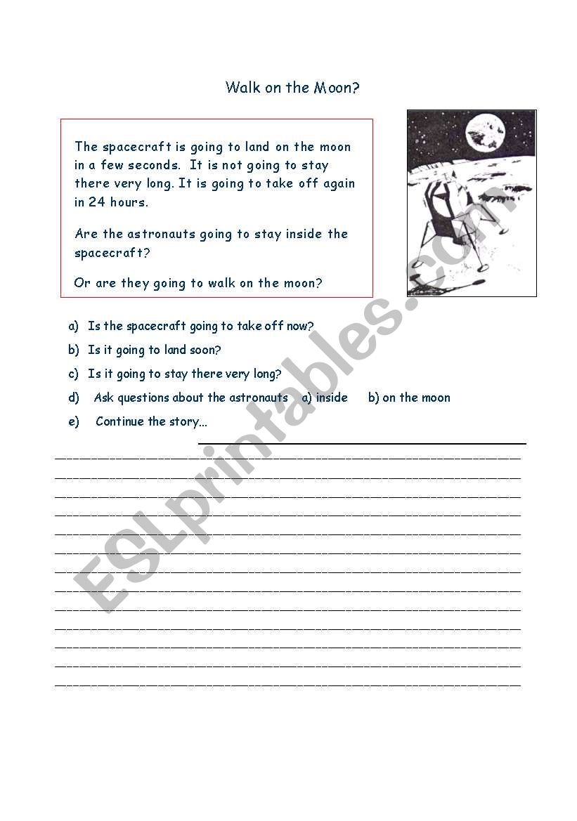 Walk on the Moon worksheet