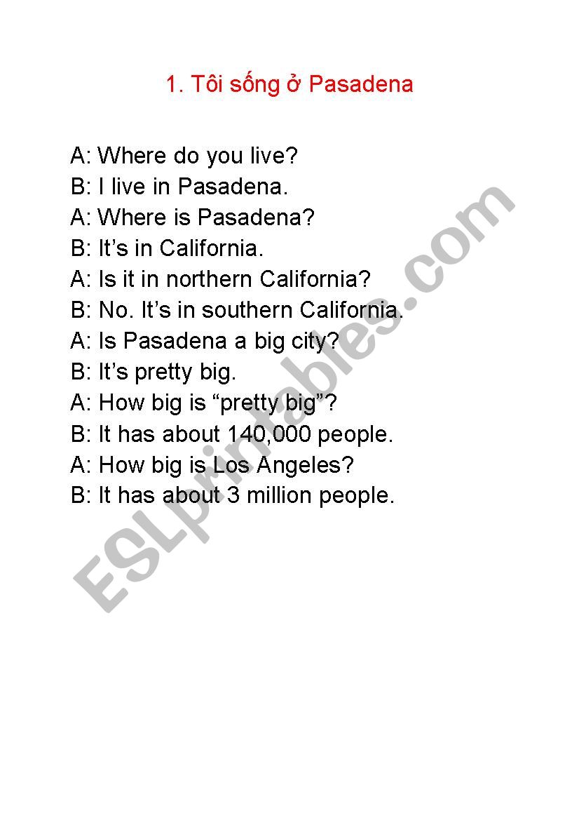 daily life  worksheet