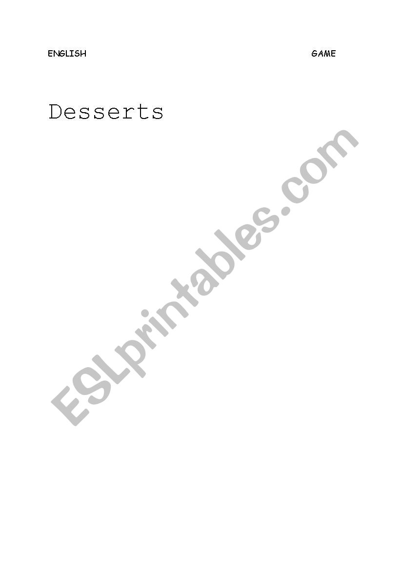 desserts hidden words worksheet