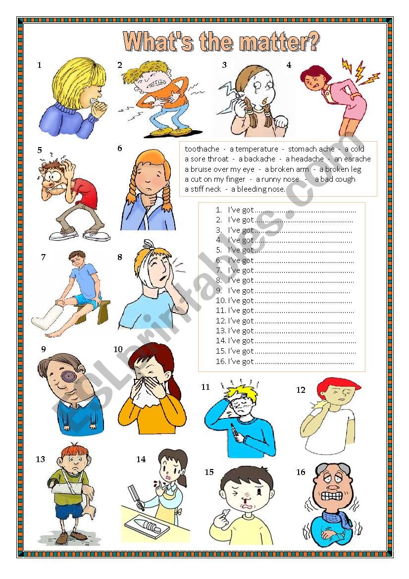 WhatÂ´s the matter? worksheet