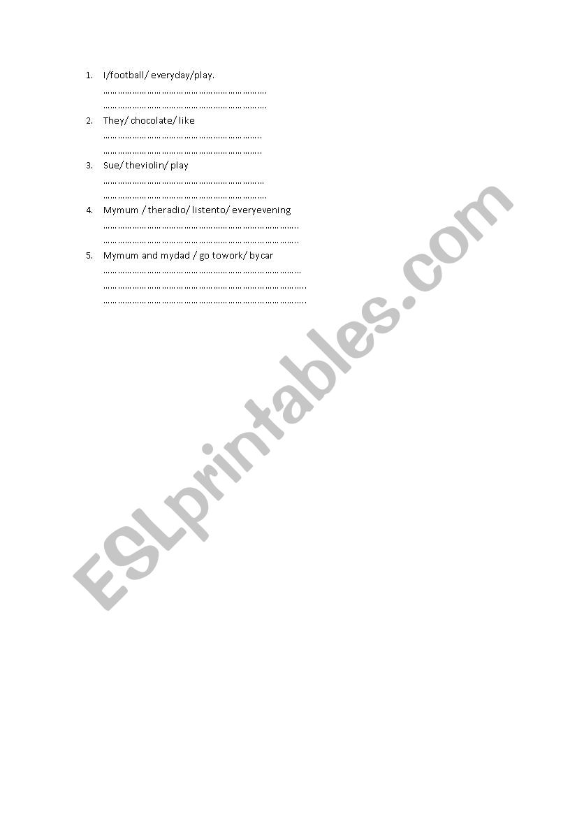 present simple worksheet