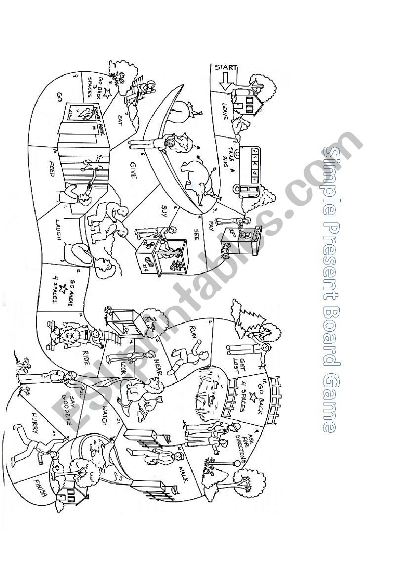SIMPLE PRESENT BOARD GAME worksheet