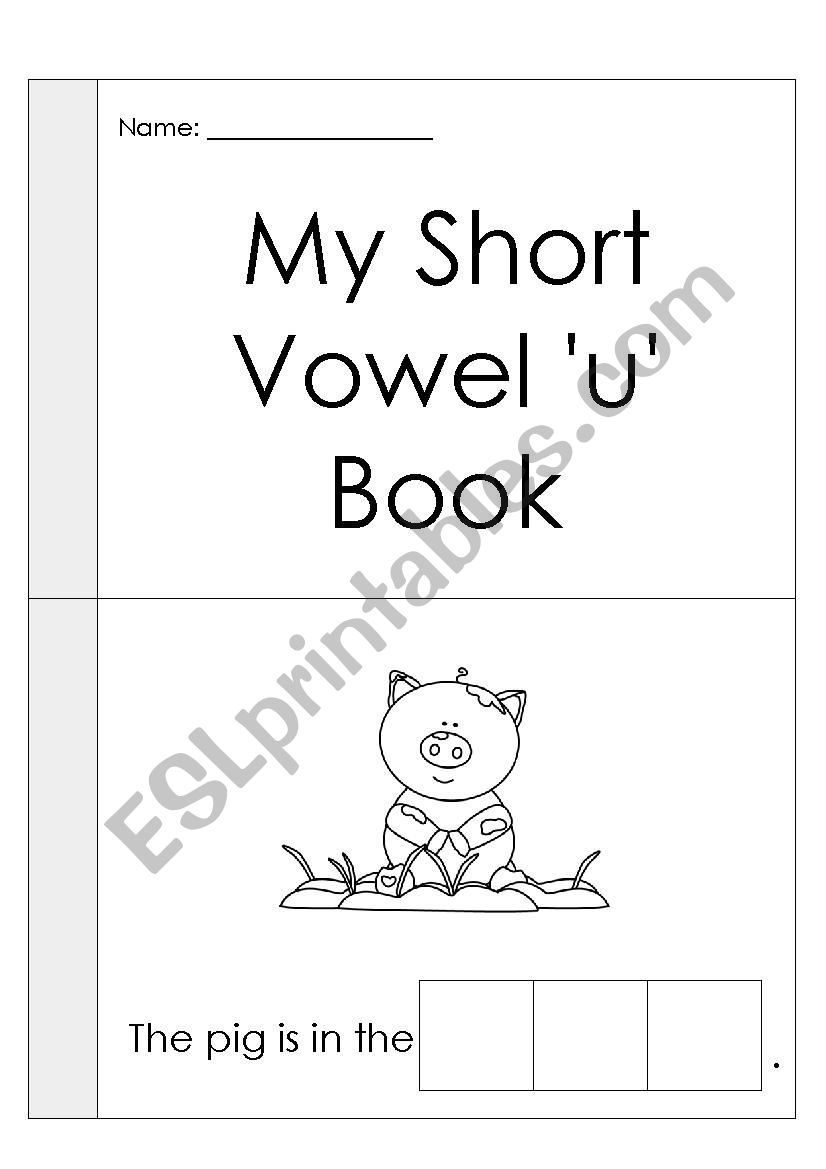 Short Vowel u booklet worksheet