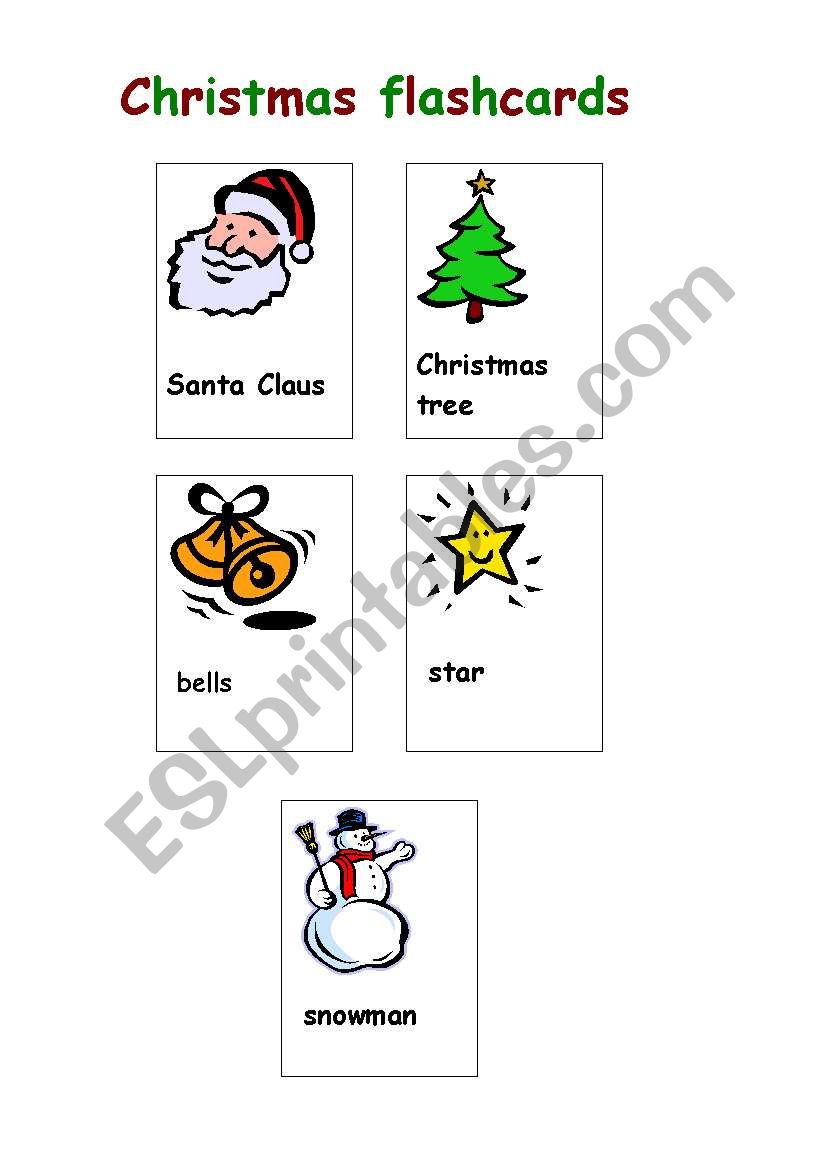 Christmas flash cards worksheet