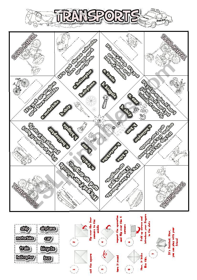 Means of Transports Cootie Catcher