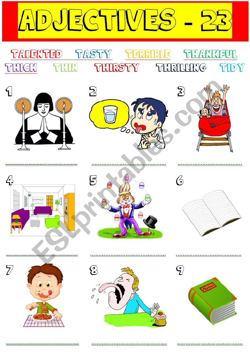 adjectives - 23 worksheet