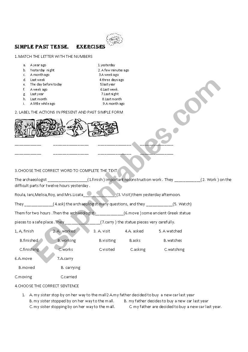 simple past tense exercises worksheet