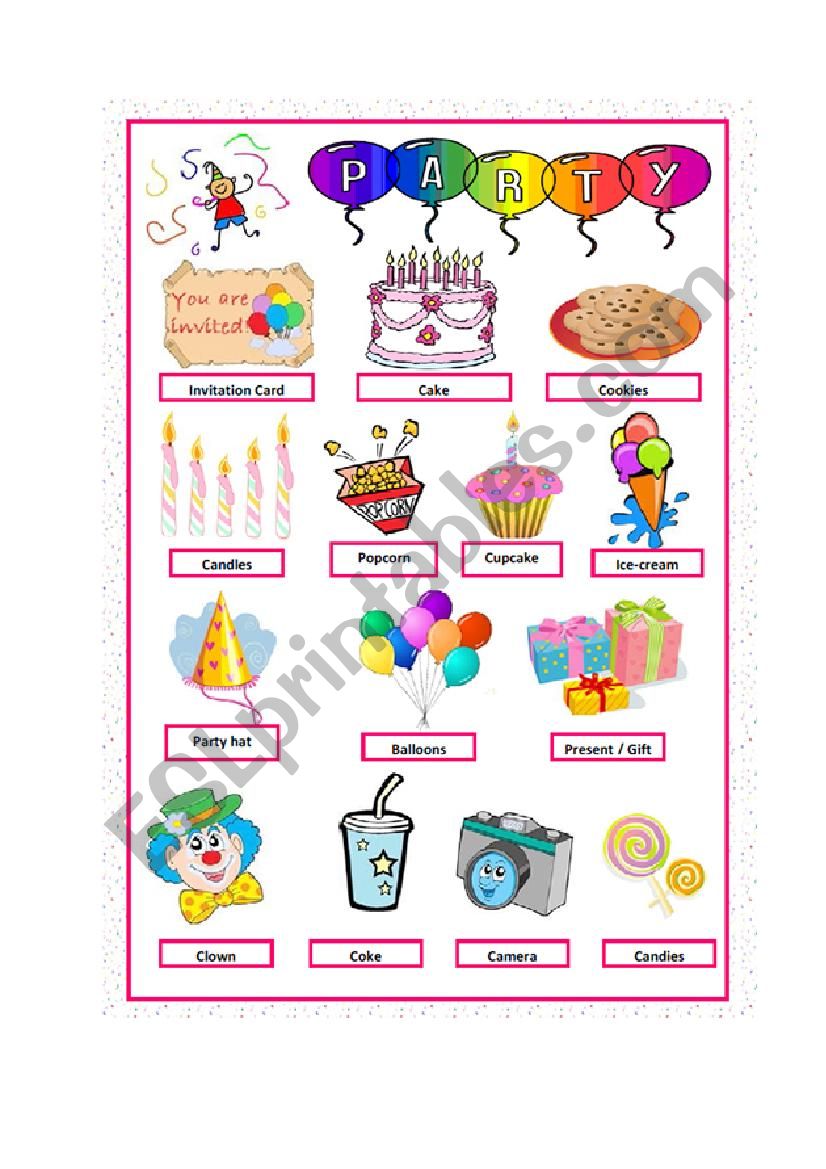 Party Time worksheet