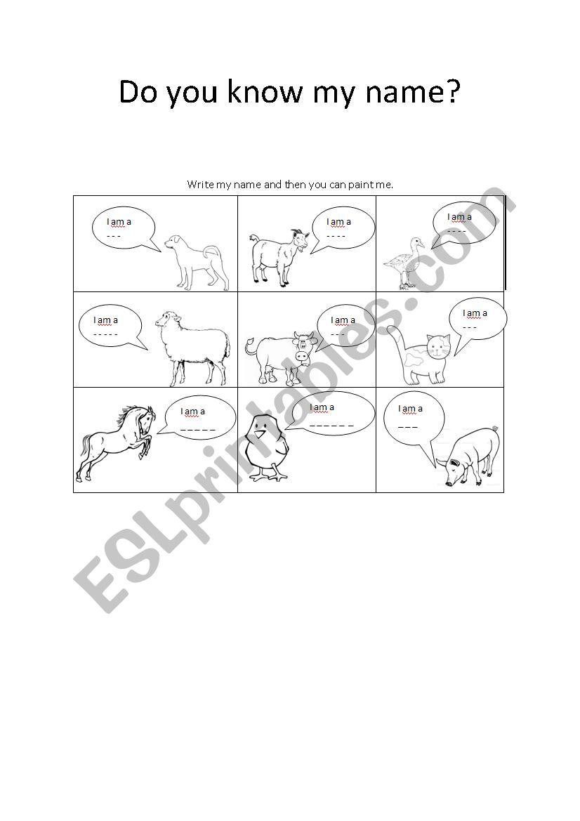 Do you know my name? worksheet Do you know my name? worksheet