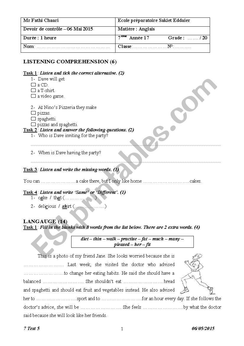 7 Test 5 2014-2015 worksheet