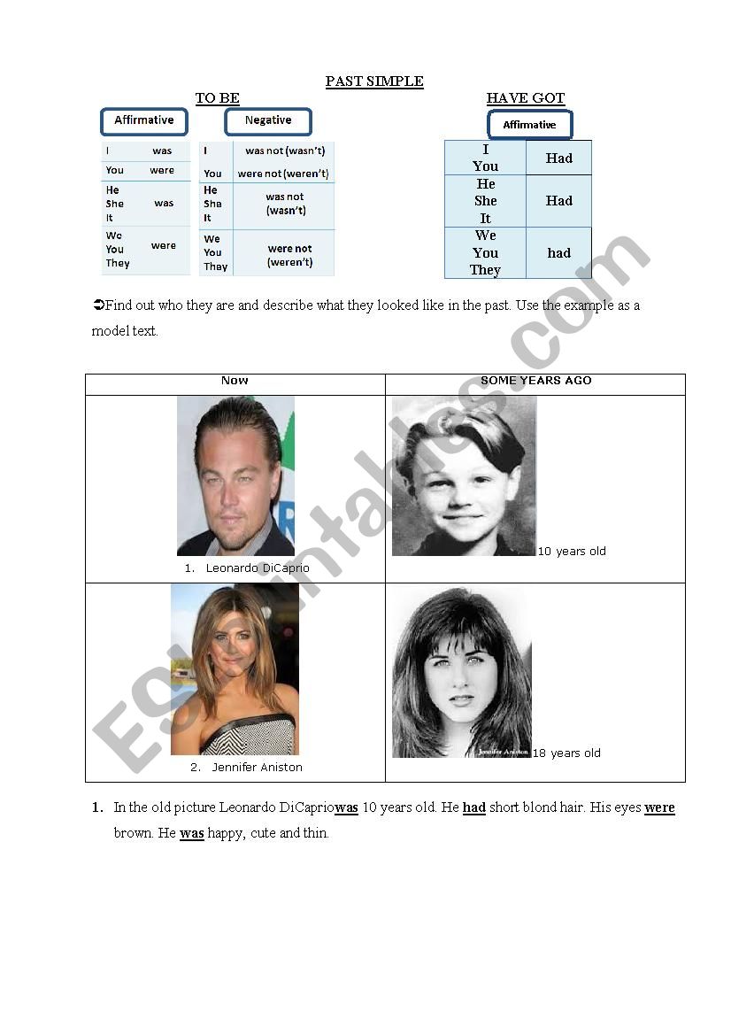 Simple Past of verbs 