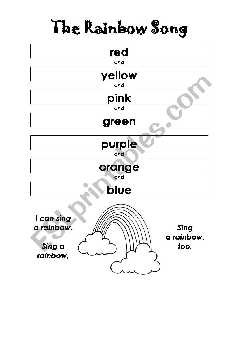 Rainbow - ESL worksheet by JeremyHillaryBoobPhd