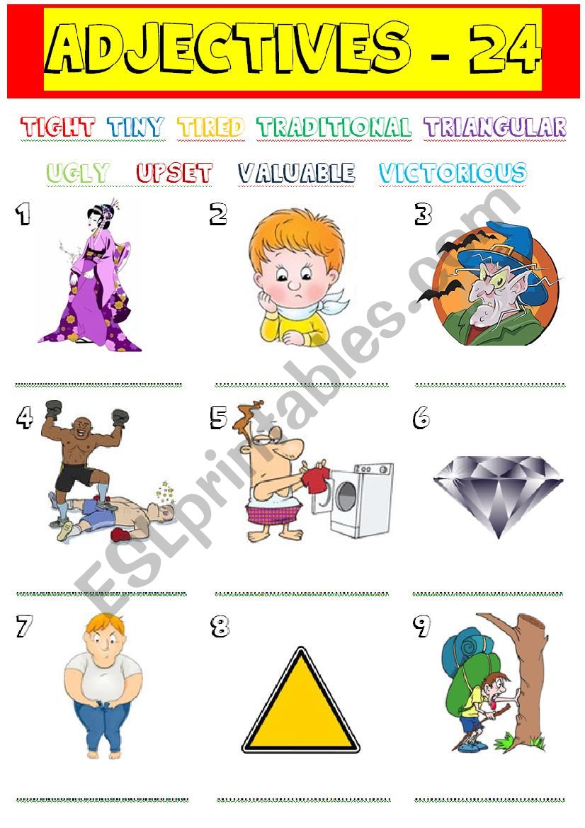 adjectives - 24 worksheet