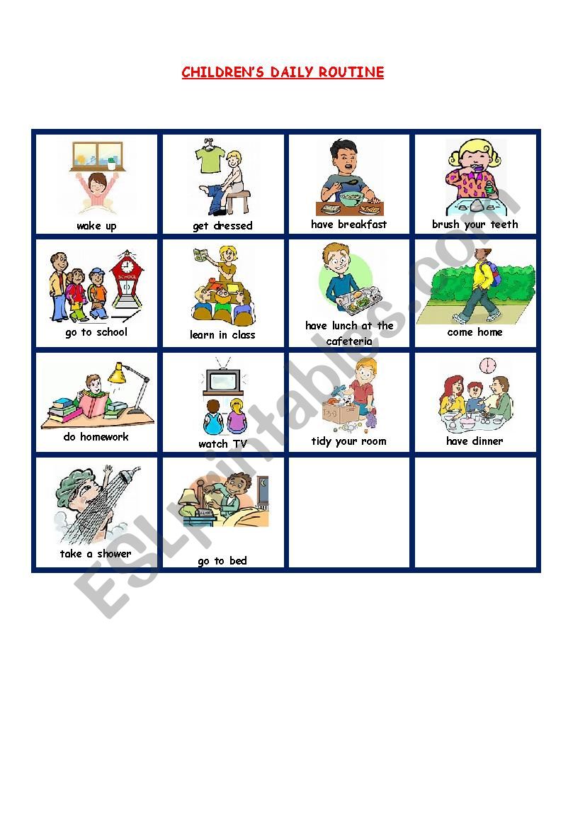 CHILDRENS DAILY ROUTINE worksheet