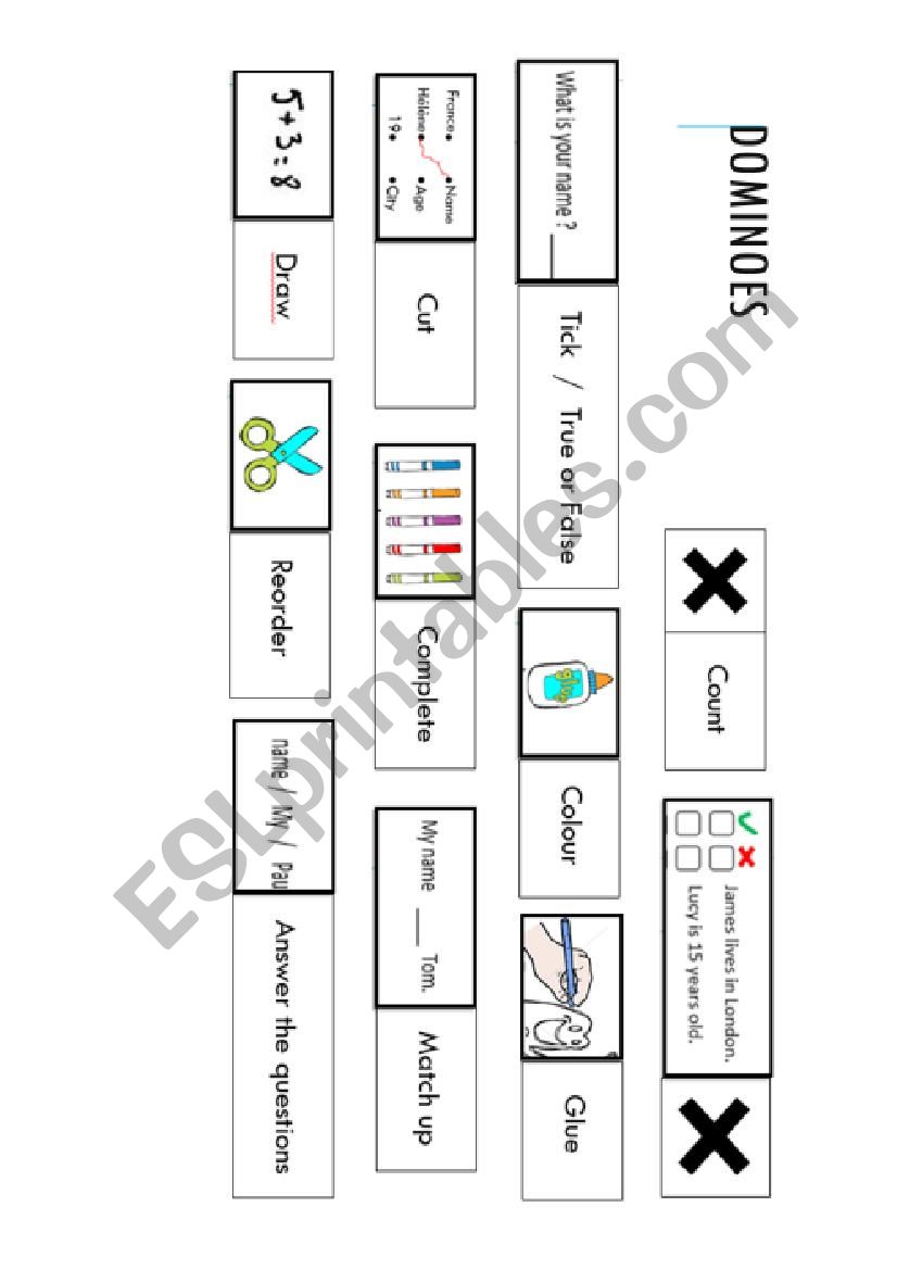 Classroom instructions dominoes