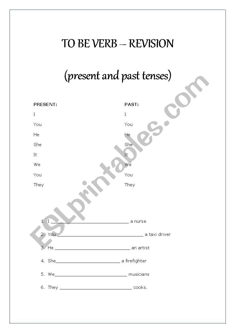 To be review worksheet