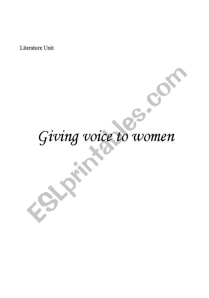 giving voice to women worksheet