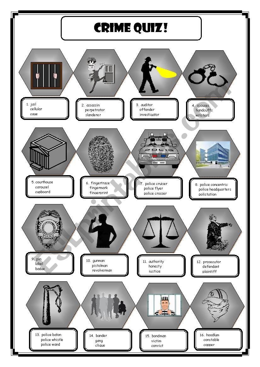 Crime Quiz worksheet