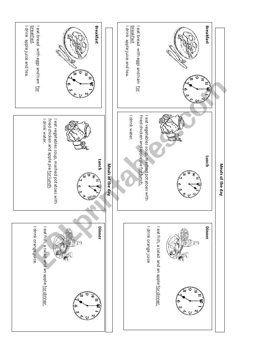 Meals of the day worksheet