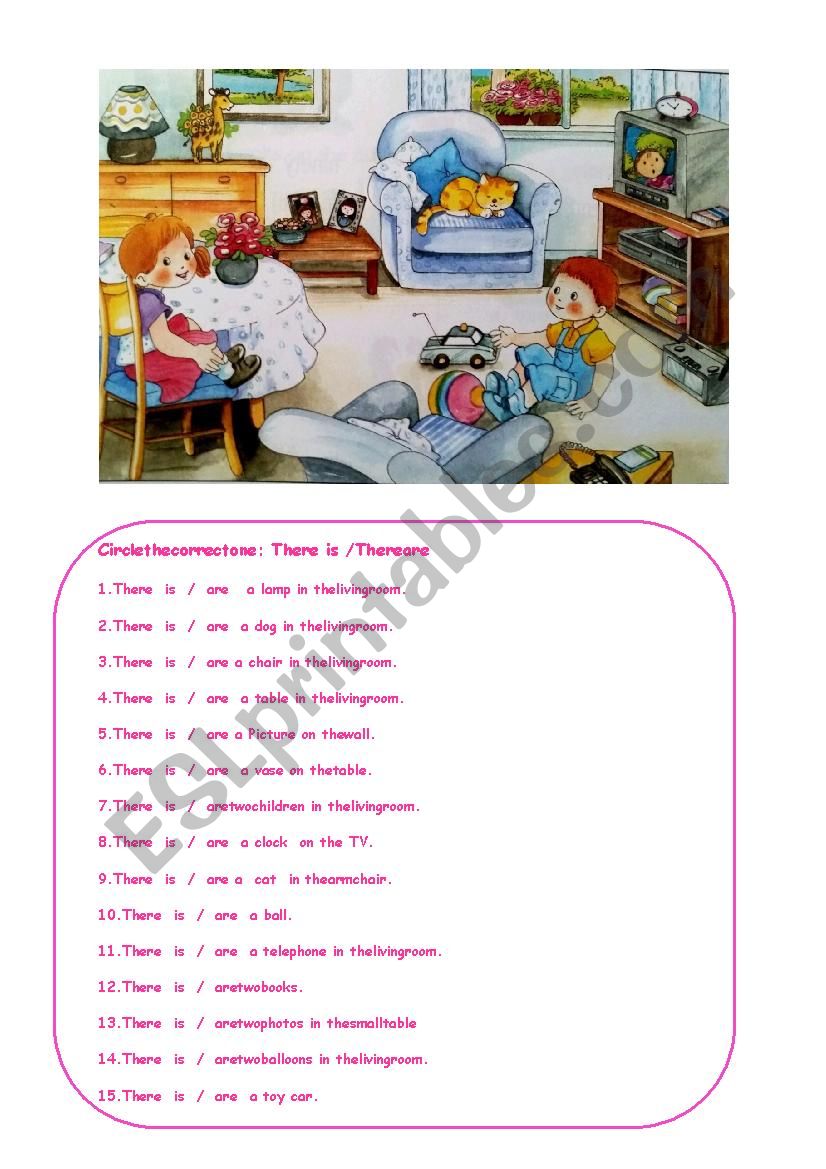 there is /are activity worksheet