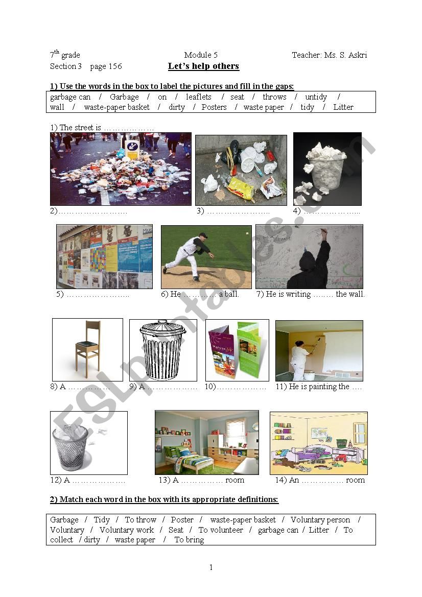 LetÂ´s help Others (7th grade) (Module 5, Section 3)