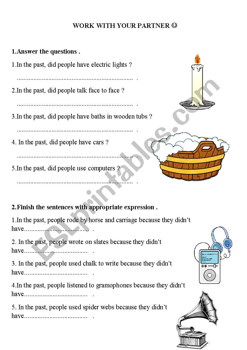 Life in the past past simple practice ESL worksheet by justyska s