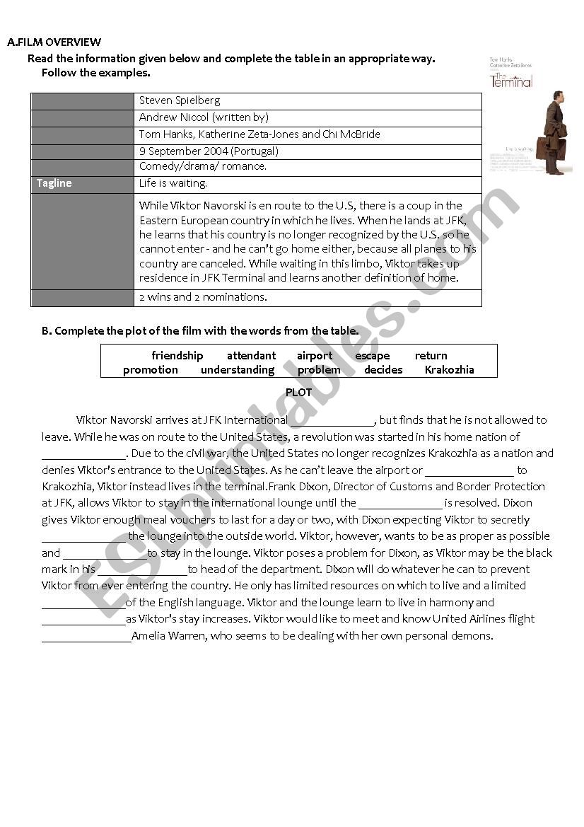 Film Terminal worksheet
