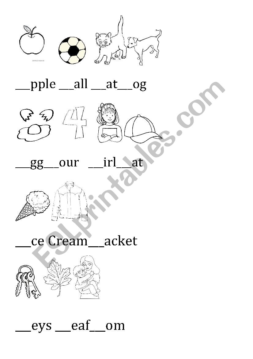 ABC Fill-in worksheet