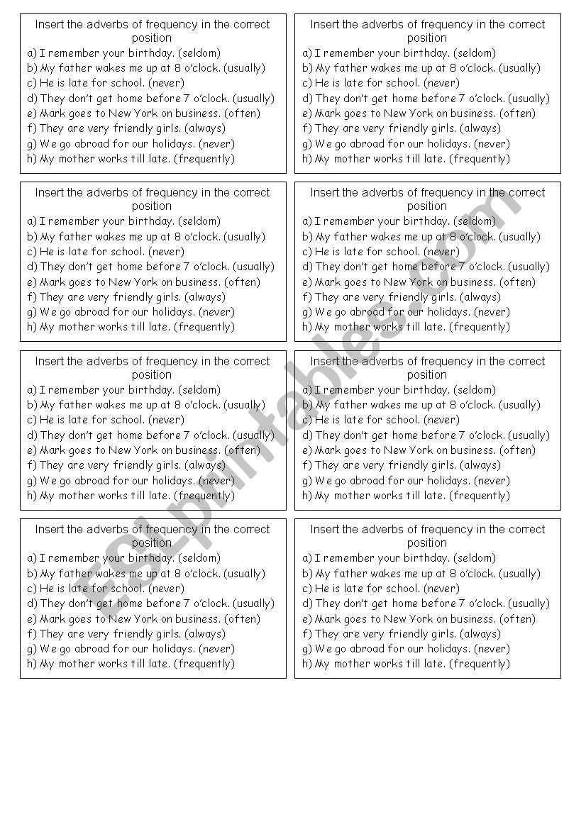 adverbs worksheet