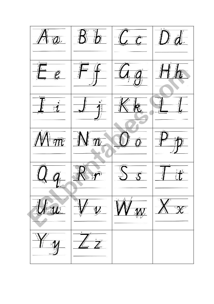 Handwriting 26 Letters  ESL worksheet by lyg7703