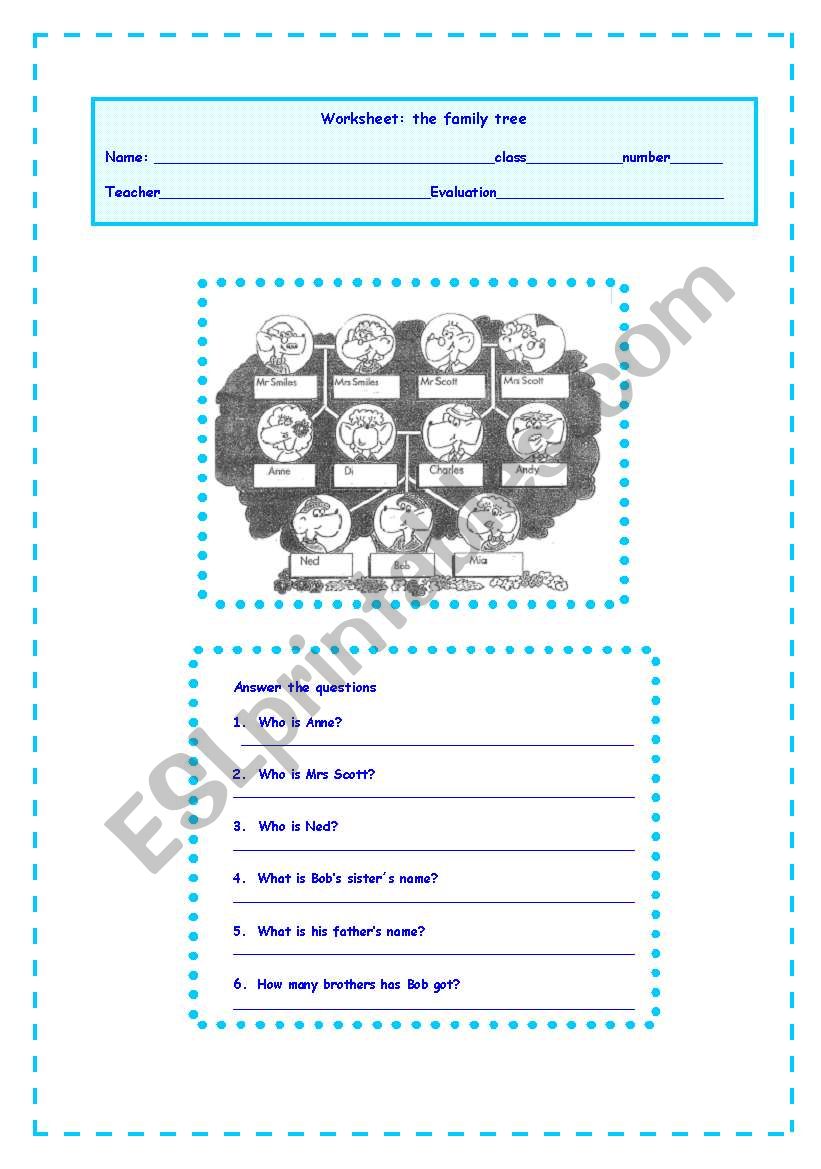 family tree worksheet