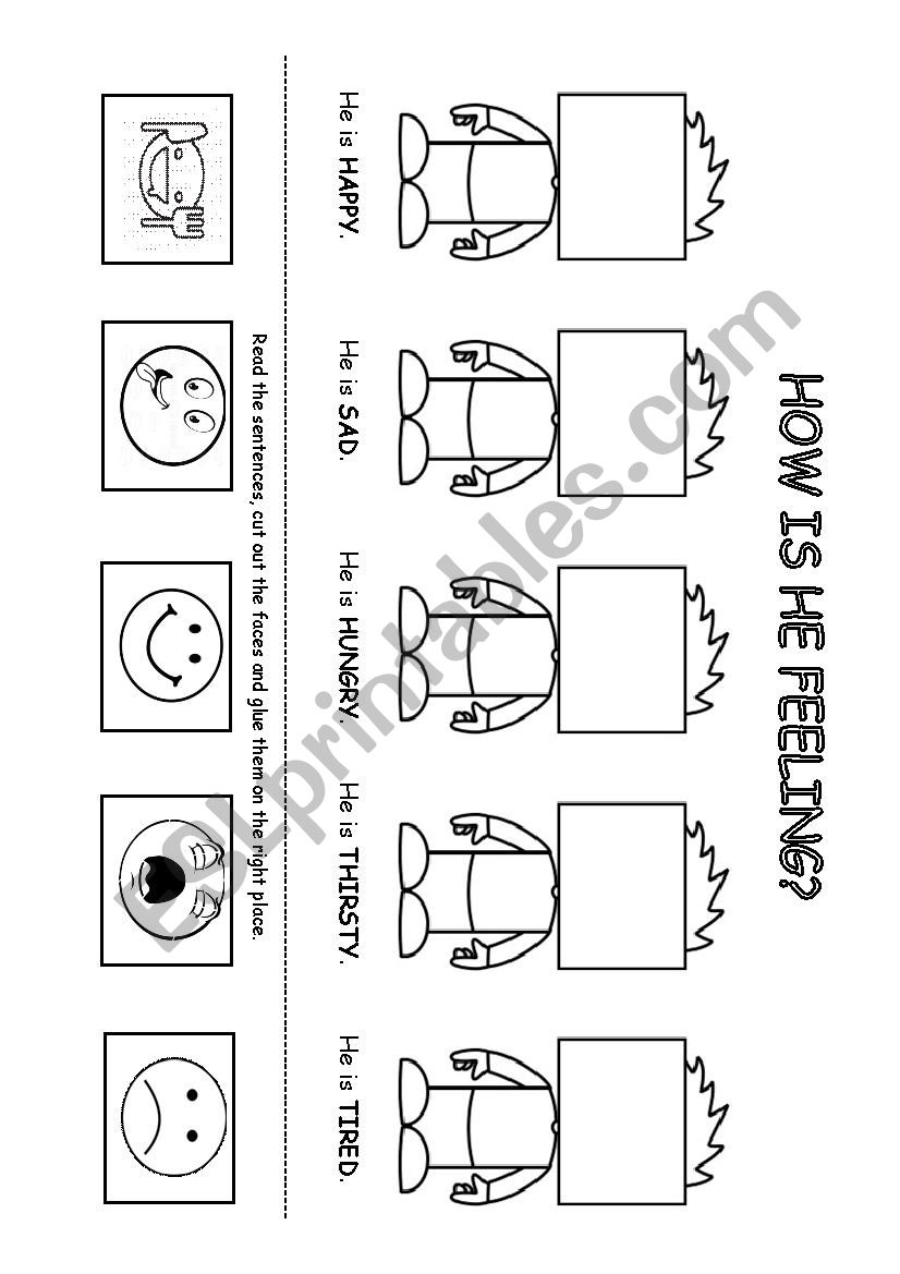 How is he feeling? worksheet