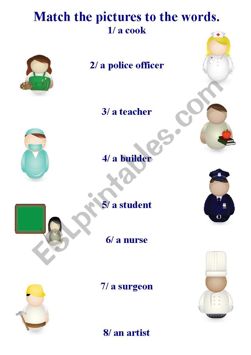 Jobs/occupations  worksheet