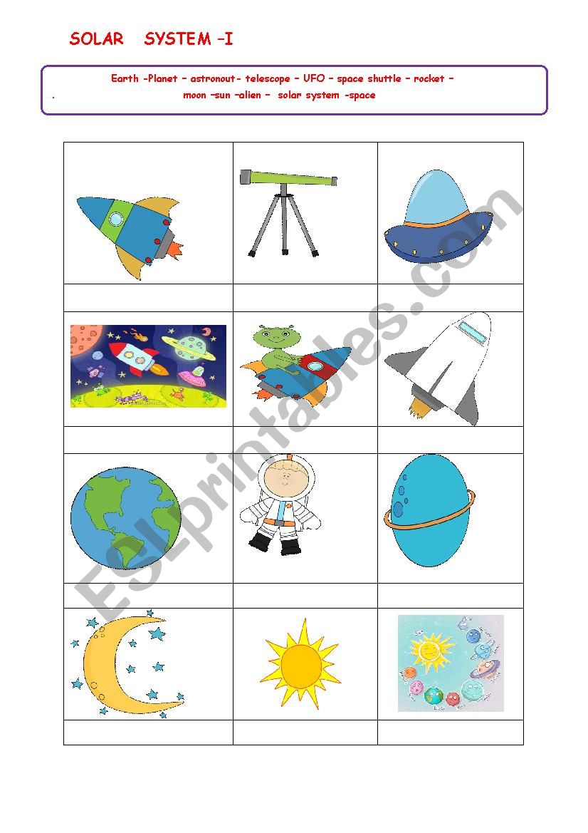 solar system 1 worksheet