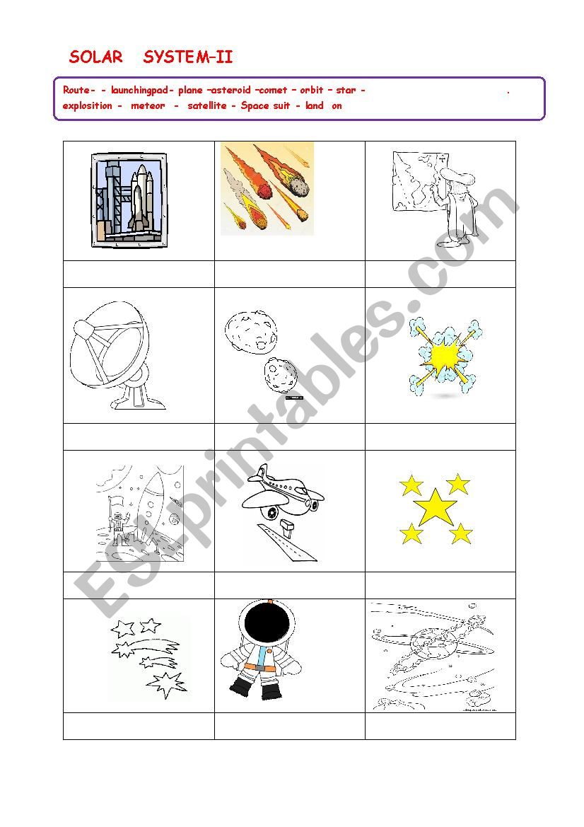 solar system 2 worksheet