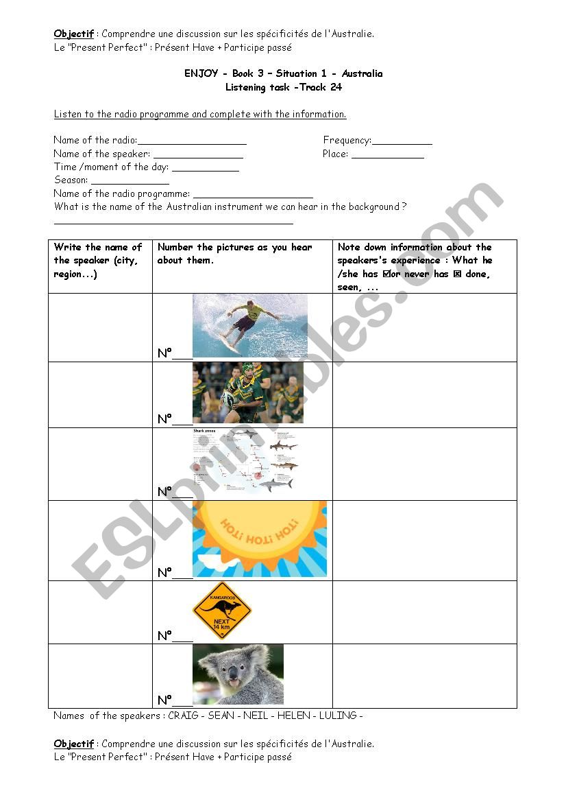 Australia (Enjoy English in 4Ã¨me)